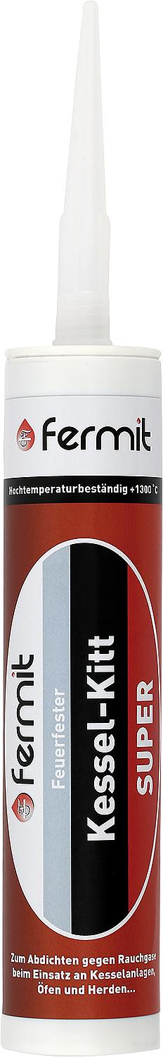 Mastic réfractaire FERMIT Super, résistant au feu jusqu'à +1300 °C [noir], cartouche de 310 ml