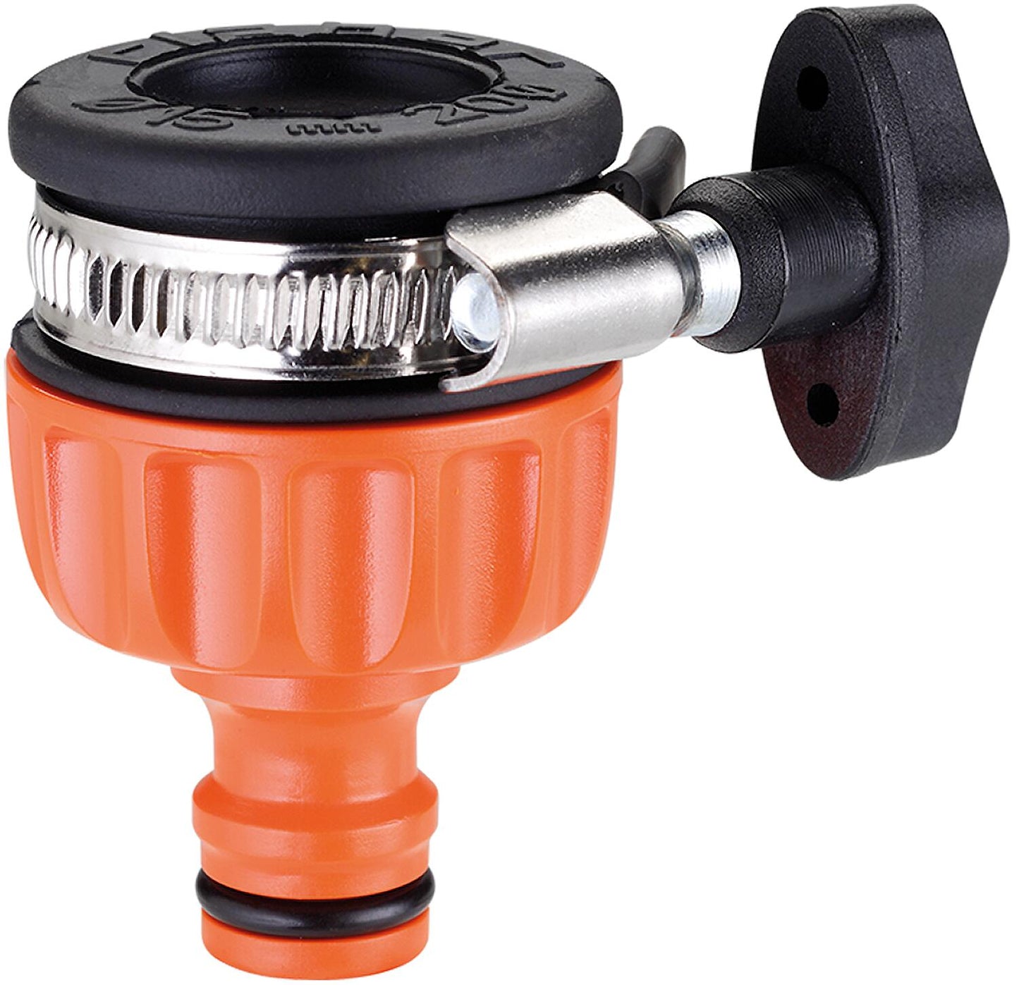 Embout de robinet à prise d'eau pour becs lisses, D=15-20 mm, avec raccord à pince