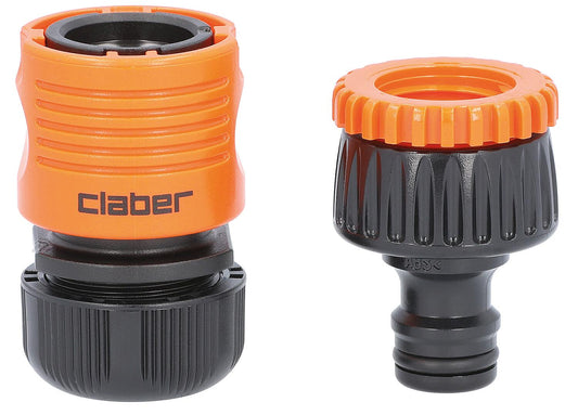 Hose connection set consisting of combined tap piece and quick coupling 1/2"