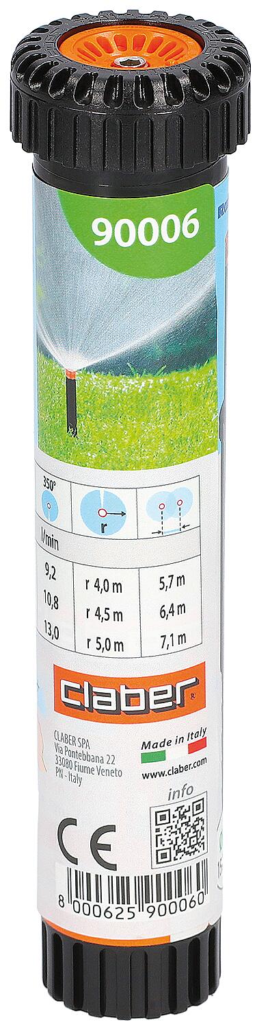 Pop-up sprinkler, adjustable 0-350°, DN15 (1/2"), max. 78m²