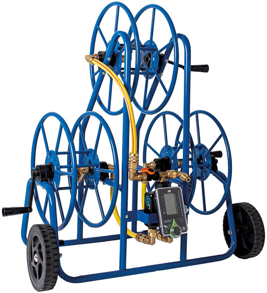 Schlauchwagen Typ 1000, 3-fach aus Stahl, mit Bewässerungscomputer