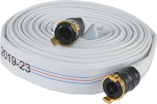Construction hose with GEKA quick coupling, 15m roll, polyester yarn, 1 1/4"