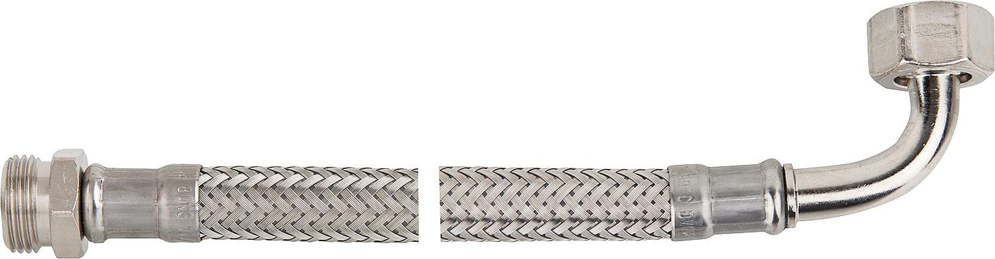 Armored hoses KTW-A with stainless steel braiding L=300mm 3/8" internal thread elbow x external thread