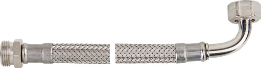 Armored hoses KTW-A with stainless steel braiding L=300mm 3/8" internal thread elbow x external thread