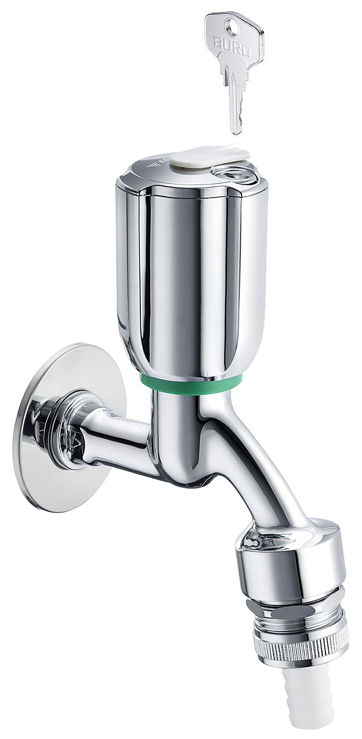 Schell Auslaufventil Secur abschliessbar, mit RV u. RB DN15 1/2", chrom