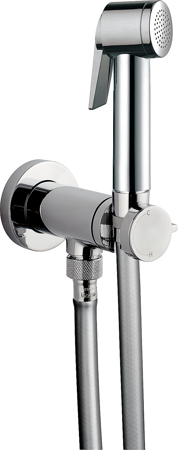 Evain intimate hygiene shower mixer set with concealed body, hand shower, shower hose and shower holder, chrome