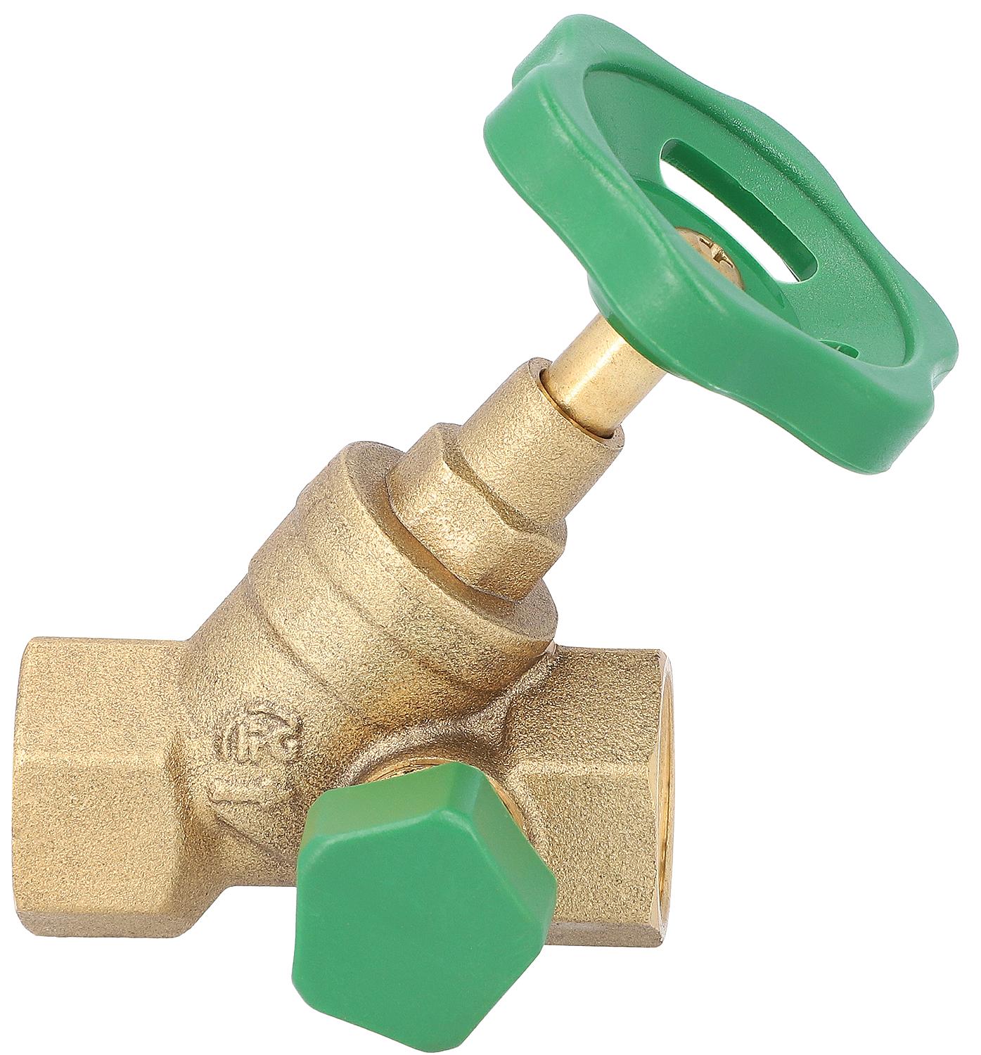 Vanne à siège incliné avec filetage intérieur et purge