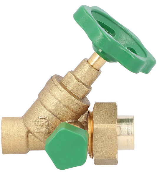 Schrägsitzventil mit Lötanschluss mit Entleerung