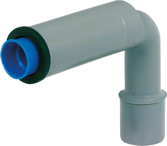 Coude de siphon universel avec raccord en H et capuchon de protection pour raccord de taille 50/40