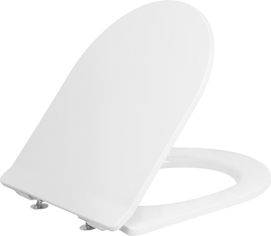 Abattant de toilettes design « Danio Slim » avec mécanisme de fermeture amortie, en Duroplast blanc