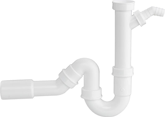 Siphon universel en plastique 1 1/2" DN 40/50 avec raccord de tuyau