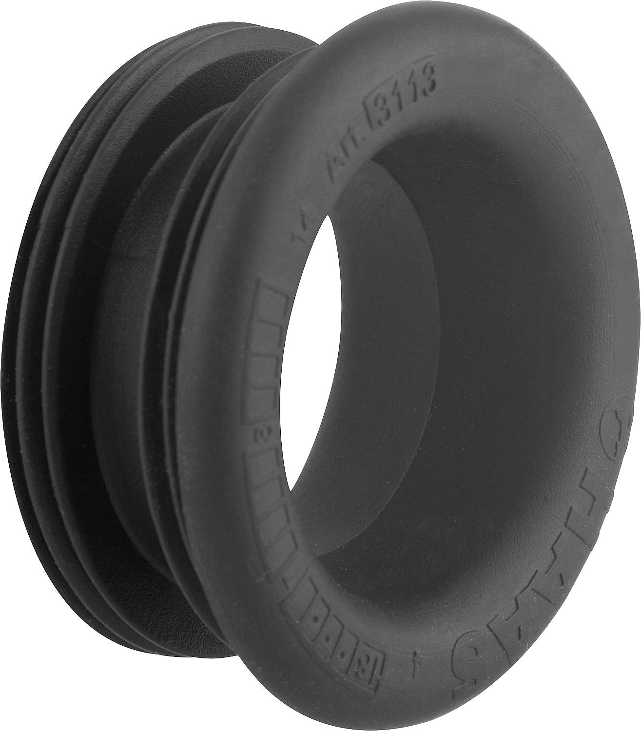 Drain connector 1 1/4" x 32 mm, outer diameter 42 mm for cast iron pipes, black