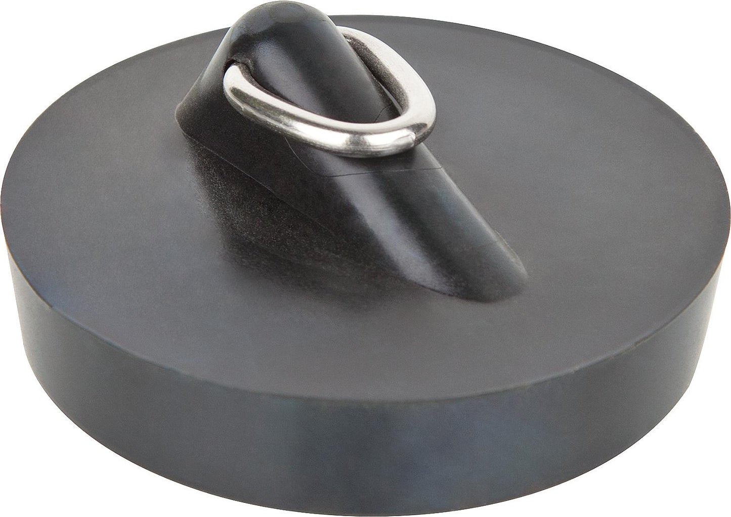 Magnetic valve plug with triangular bracket, upper Ø 43.5 mm, for steel bathtubs, black