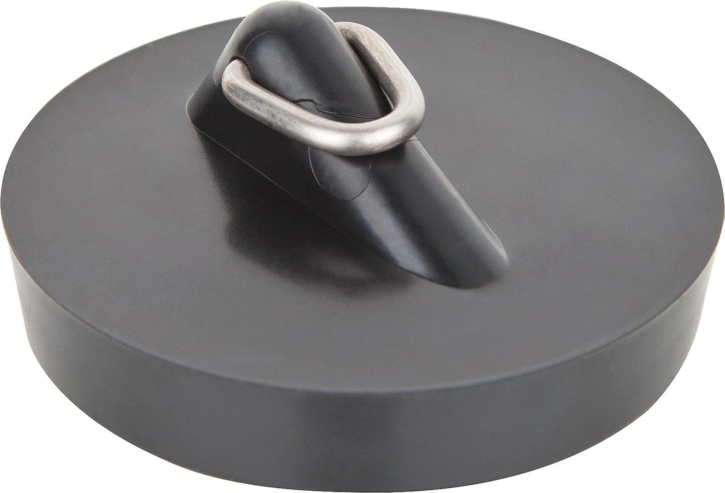 Magnetic valve plug with triangular bracket, upper Ø 43.5 mm, for steel bathtubs, black