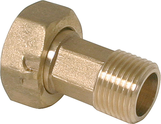 Screw fitting with seal 3/4" for surface-mounted meter 1/2" brass, bare, 1 piece!!