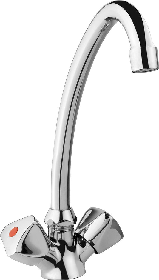 2-handle kitchen sink mixer Etou, swivel spout, projection 204 mm, chrome-plated