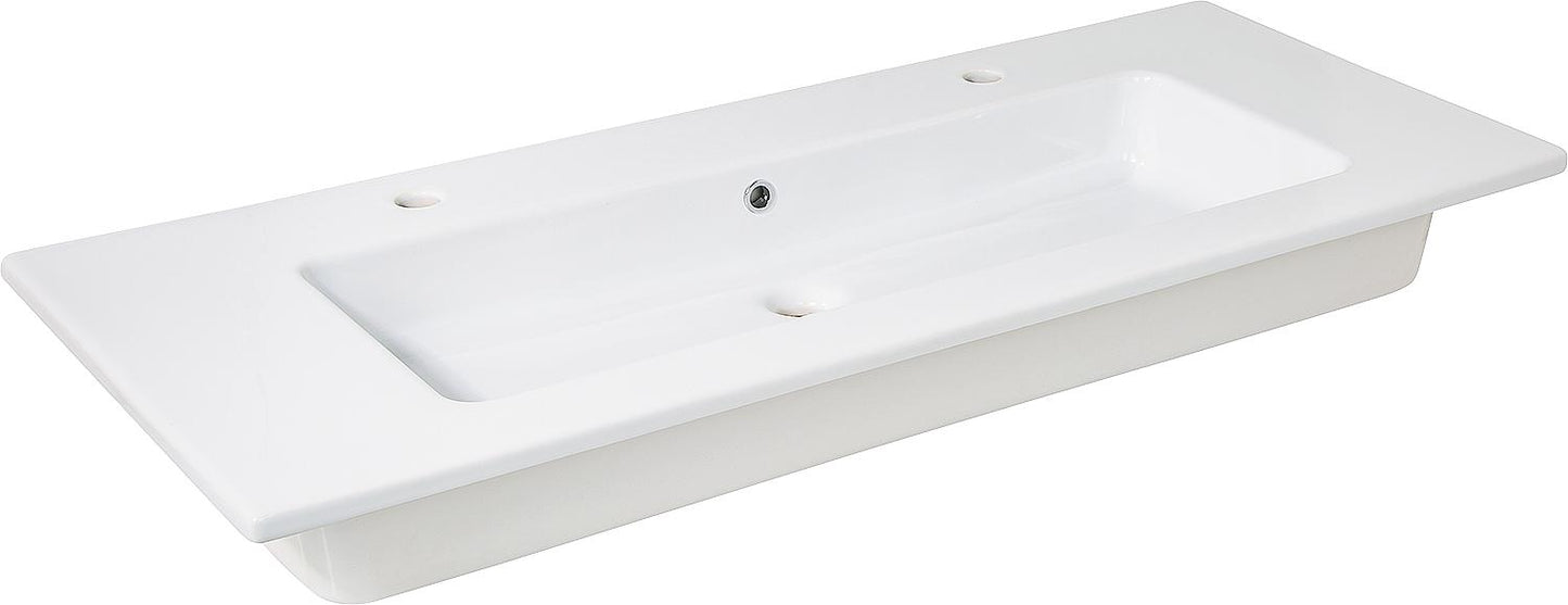 Double washbasin Elikia 1210x180x510 mm 2 tap holes ceramic white