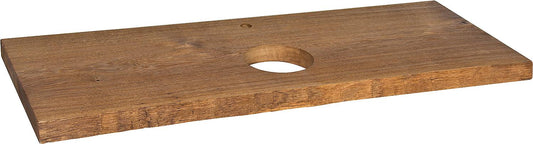 Eleng solid oak console with live edge (solid wood panel) 1x sink cutout 1x tap hole 1400x40-60x510 mm