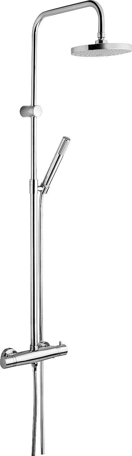 Système de douche Astra : douchette, pommeau de douche Ø 190 mm et thermostat, chromé