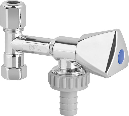 Nil top-mounted valve DN12(3/8")xDN20(3/4"), chrome-plated brass