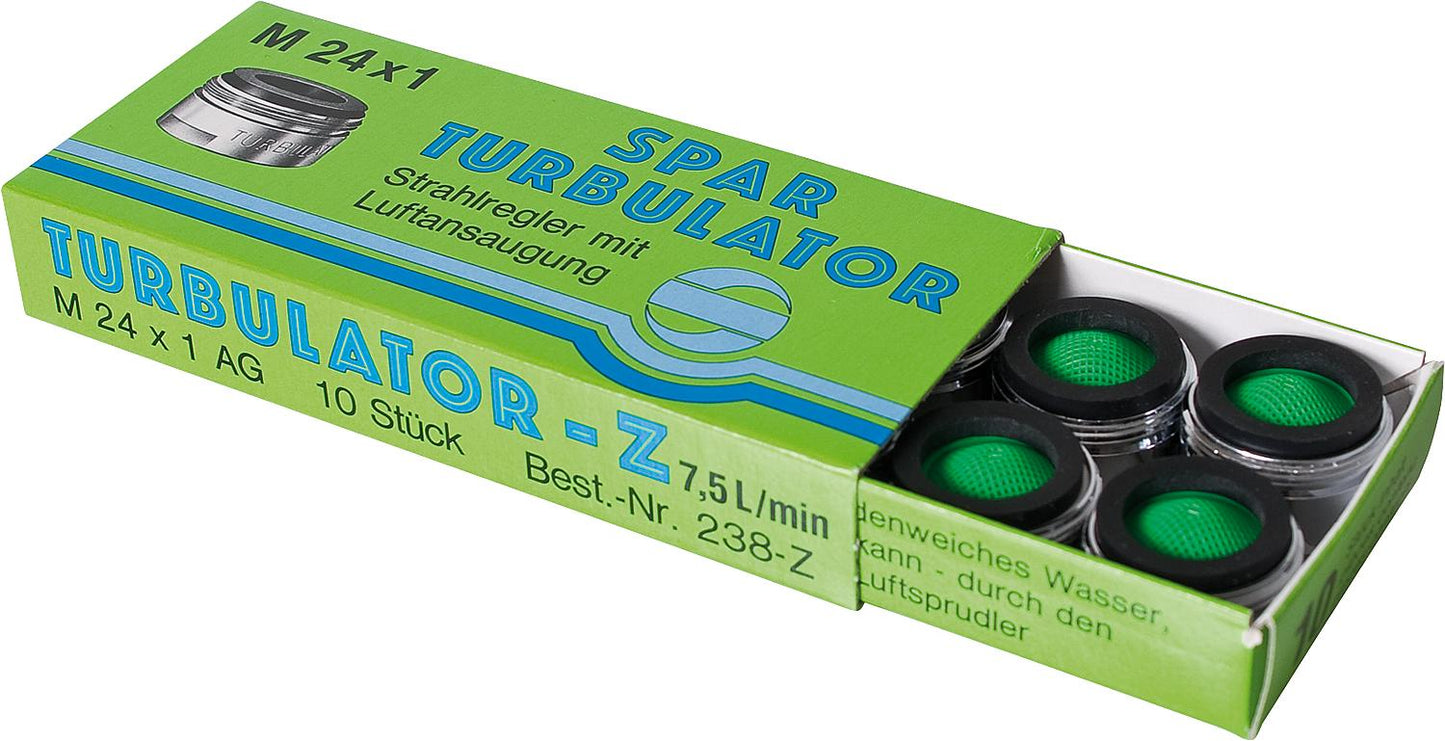 Water-saving aerator without test mark AG M24X1 with rubber seal, water-saving 7.5 l/min, pack of 10.