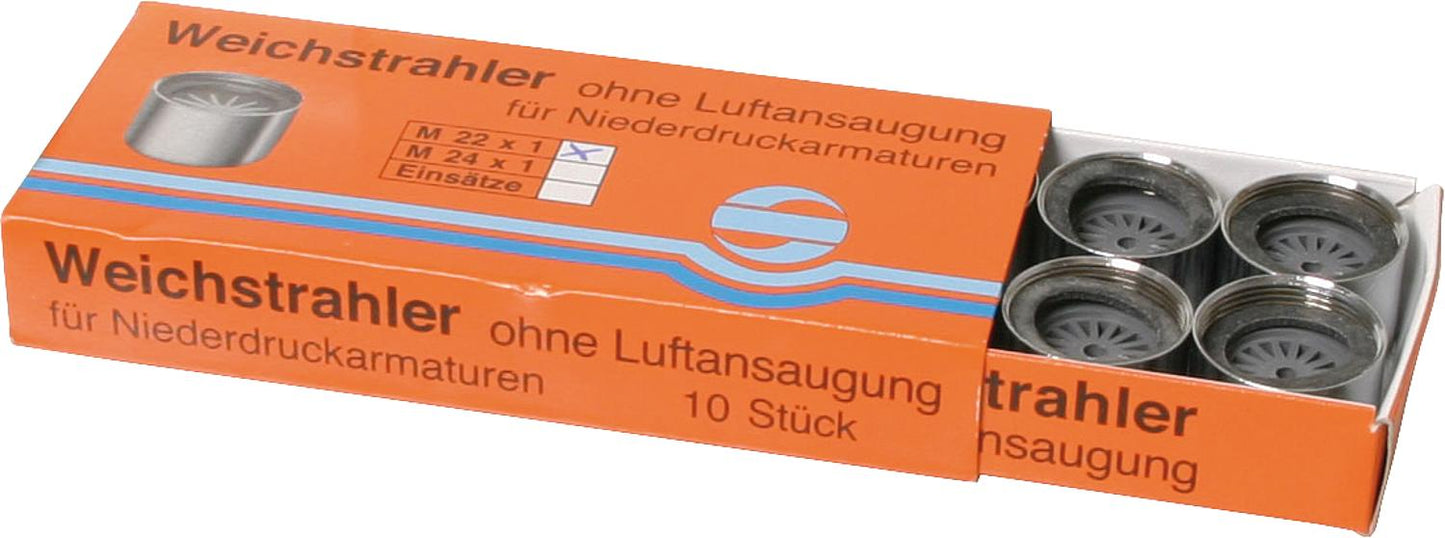 Weichstrahlregler-Niederdruck ohne Prüfz IG M22X1 mit Gummidichtung ohne Zahnkranz  ""VPE 10 Stk.""