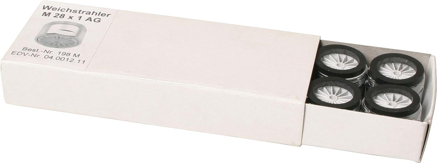 Weichstrahlregler-Niederdruck ohne Prüfz AG M28X1 mit Gummidichtung mit Zahnkranz  ""VPE 10 Stk.""