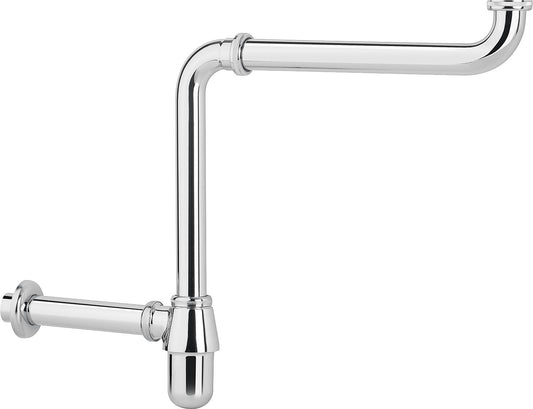 Siphon compact DN32 (1 1/4") en laiton chromé