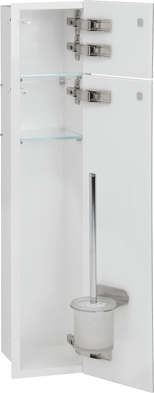 WC built-in container, flat height 800, white coated interior, 2 white doors, right-hand opening