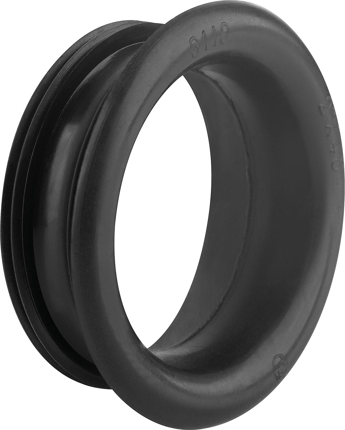 Drain connector 1 1/4" x 32 mm, outer diameter 42 mm for cast iron pipes, black