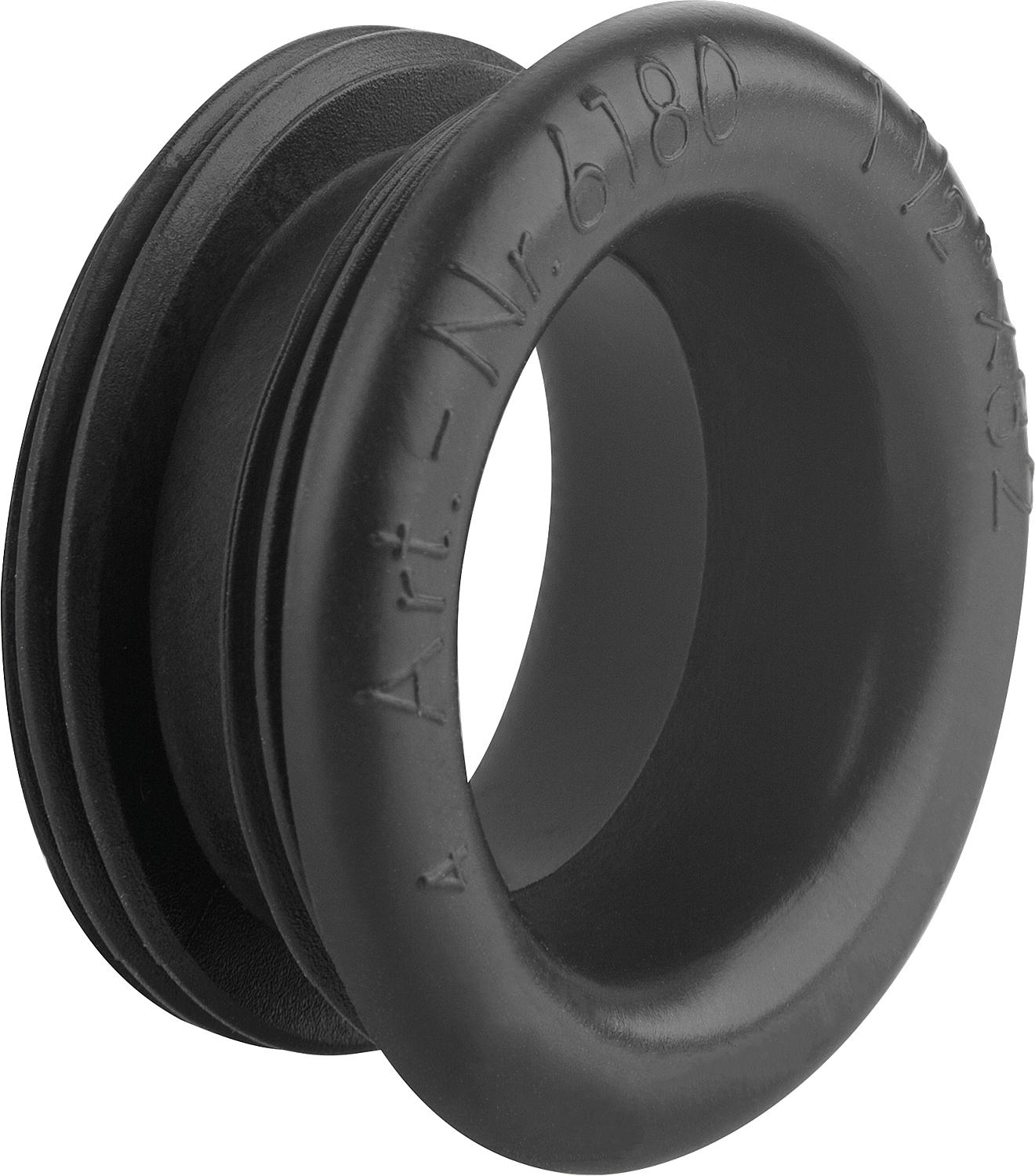 Drain connector 1 1/4" x 32 mm, outer diameter 42 mm for cast iron pipes, black