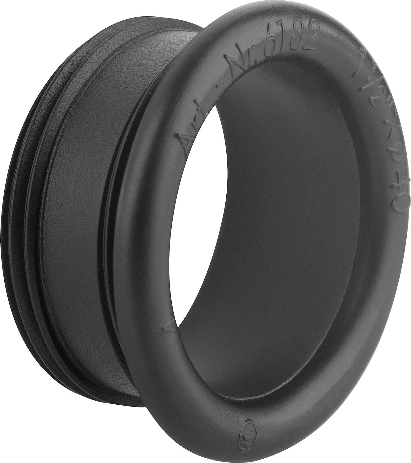 Drain connector 1 1/4" x 32 mm, outer diameter 42 mm for cast iron pipes, black