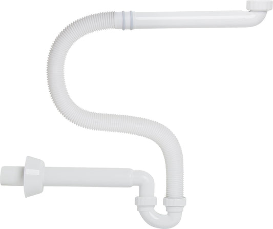 Siphon compact en PP avec tube plongeur flexible 1 1/4" x 40 mm