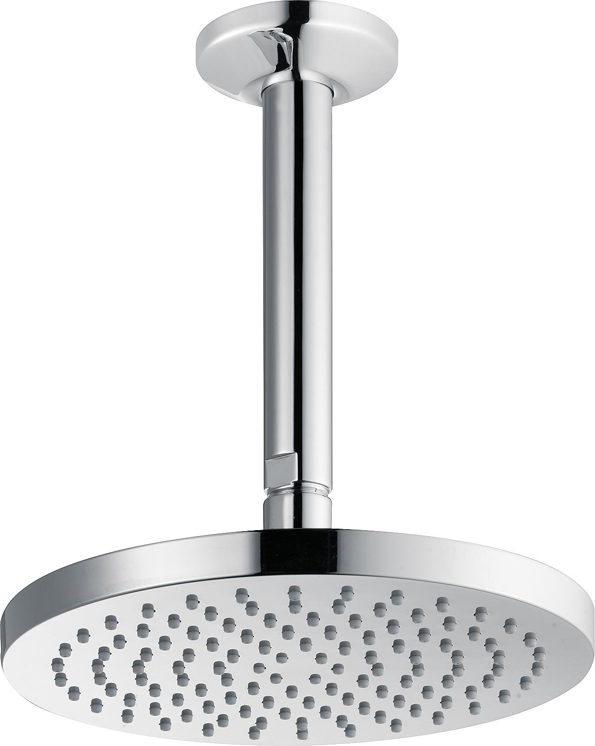 Heinrichschulte Ø 200 mm chrome shower head including ceiling connection pipe