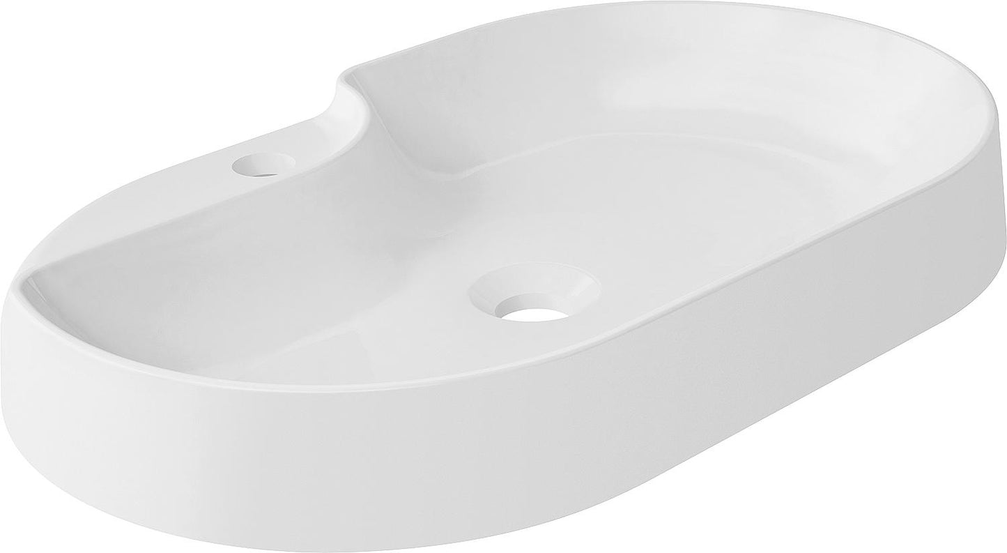 Countertop washbasin EDMANA WxHxD: 600x102x380 mm Mineral cast white