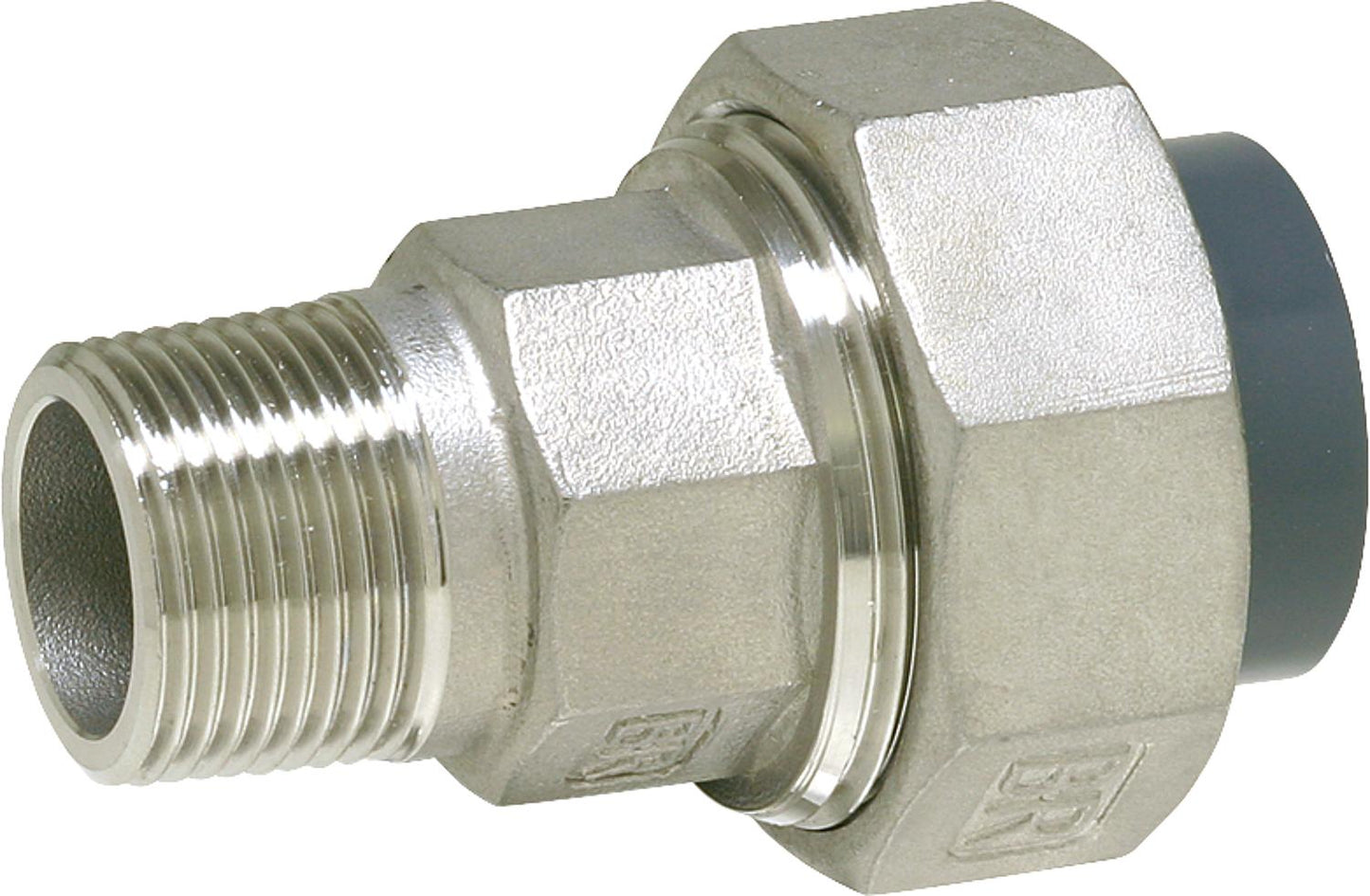 PVC-U - Glue fitting pipe fitting PVC-U/V2A, 20 mm x 1/2", male thread