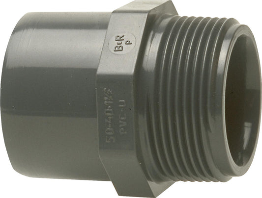 PVC-U - Adhesive fitting transition socket nipple, 16/12 mm x 3/8", male thread