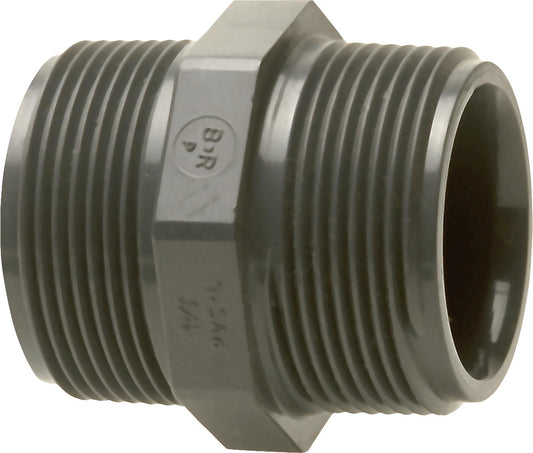 PVC-U - Glue fitting double nipple, 1/2"