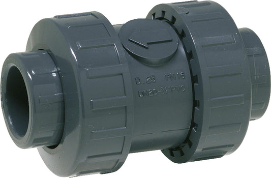 PVC-U - Adhesive fitting check valve, 20 mm, spring-loaded
