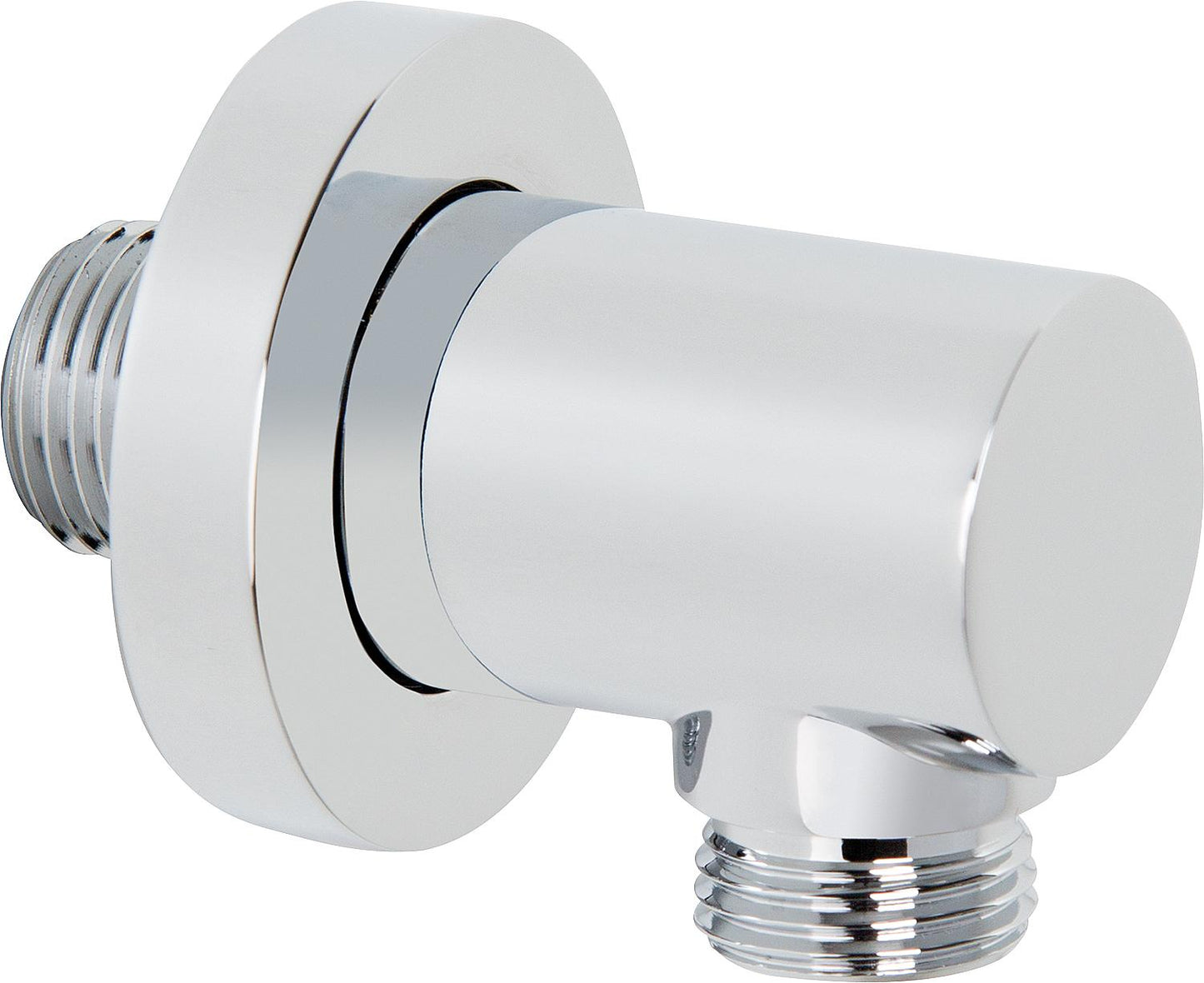 Designer wall connection elbow, round version DN15 (1/2") chrome