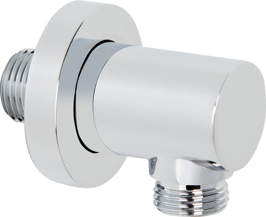 Designer wall connection elbow, round version DN15 (1/2") chrome