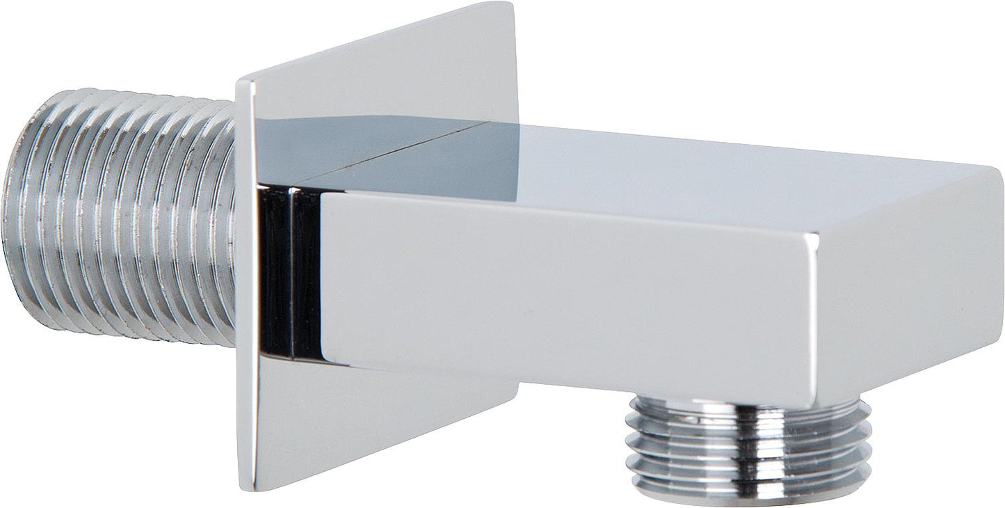 Design wall connection elbow, rectangular version DN15 (1/2"), chrome