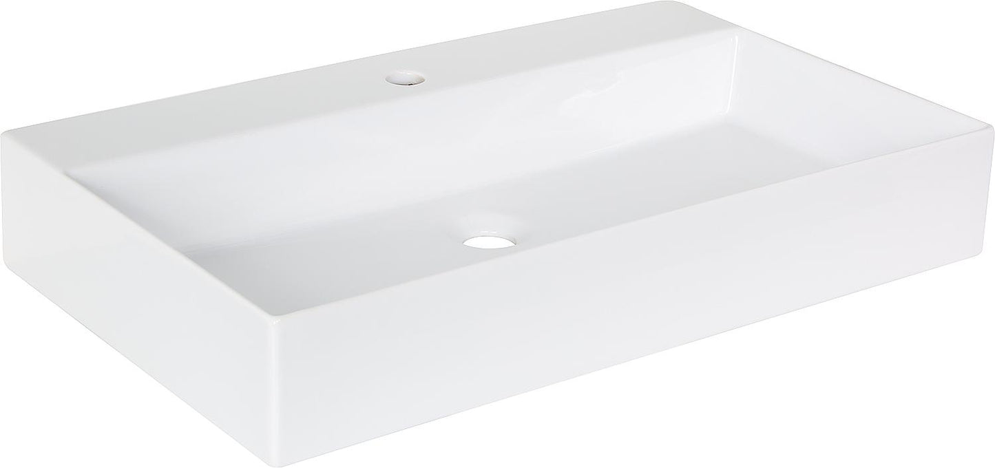 Waschtisch Elayla BxHxT: 910x130x460 mm ohne Hahnloch mit Überlauf Keramik weiss