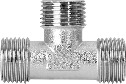 T-piece DN10 (3/8") male/male/male chrome-plated brass