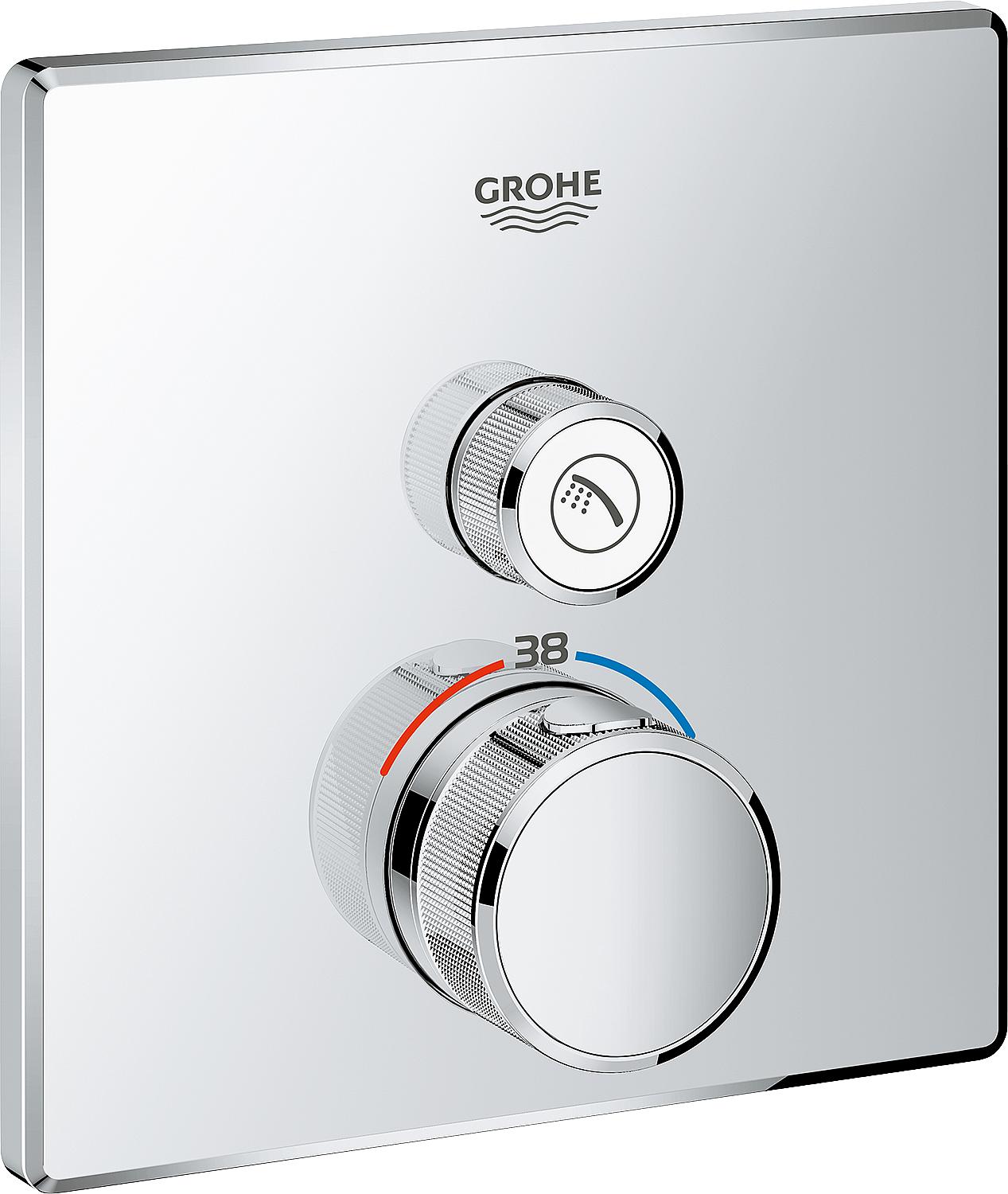 Grohe Grohtherm SmartControl concealed thermostat, chrome, with 1 shut-off valve