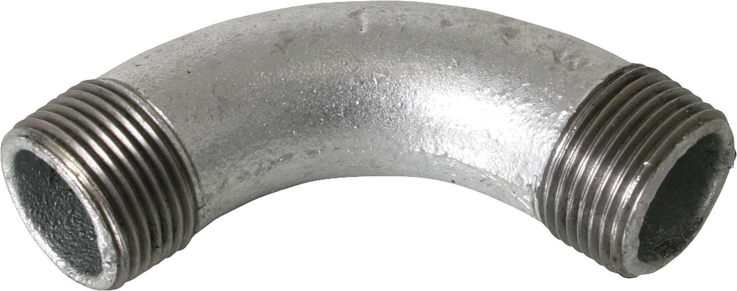 Malleable iron fitting galvanized No.3 long elbow A/A, Ø 1/4"