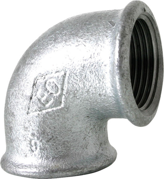 Tempergussfitting verzinkt Nr.90 Winkel  I/I  90°, Ø 3"