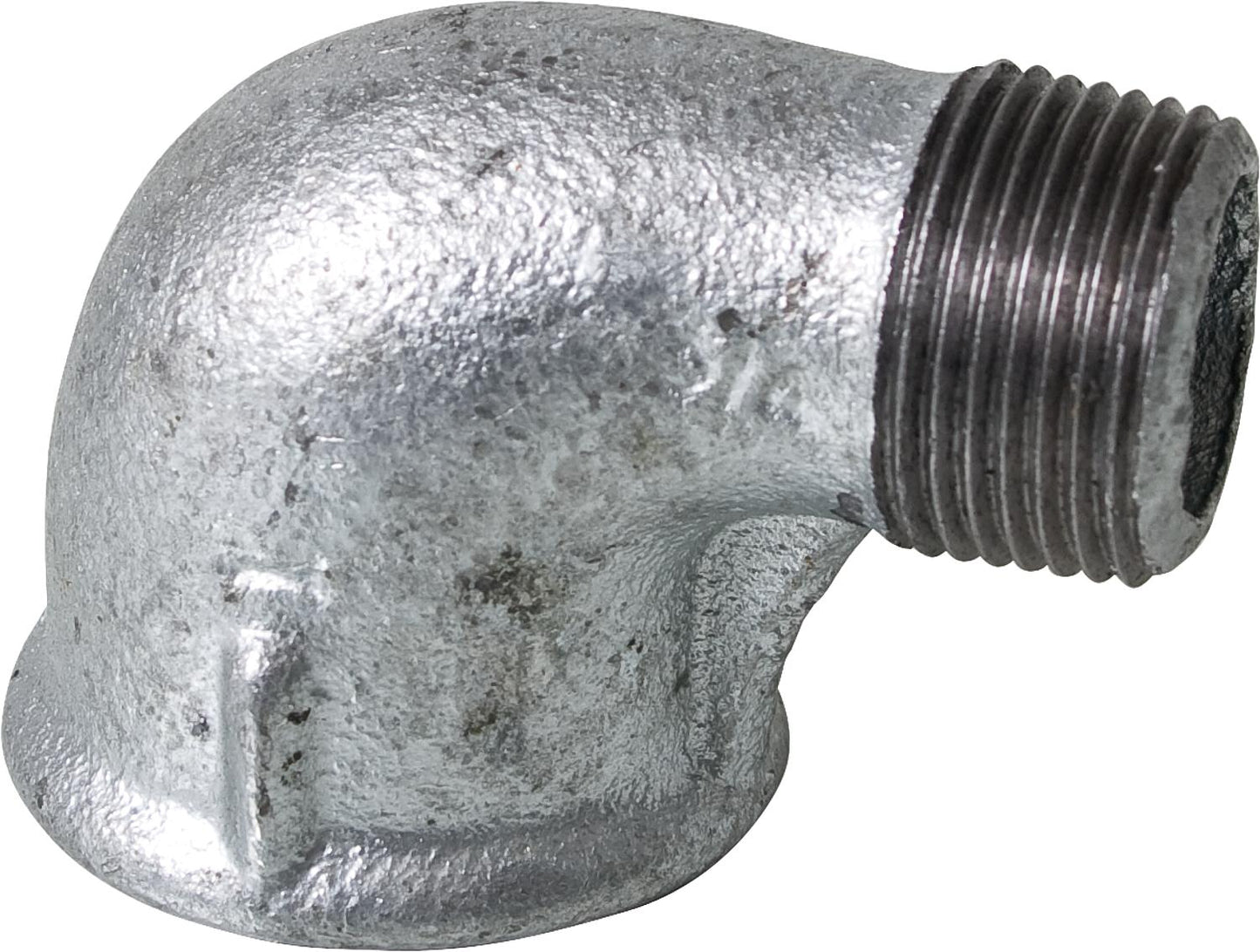 Malleable cast iron fitting, galvanized No.92R angle red. I/A 90°, Ø 1/2" x 3/8"
