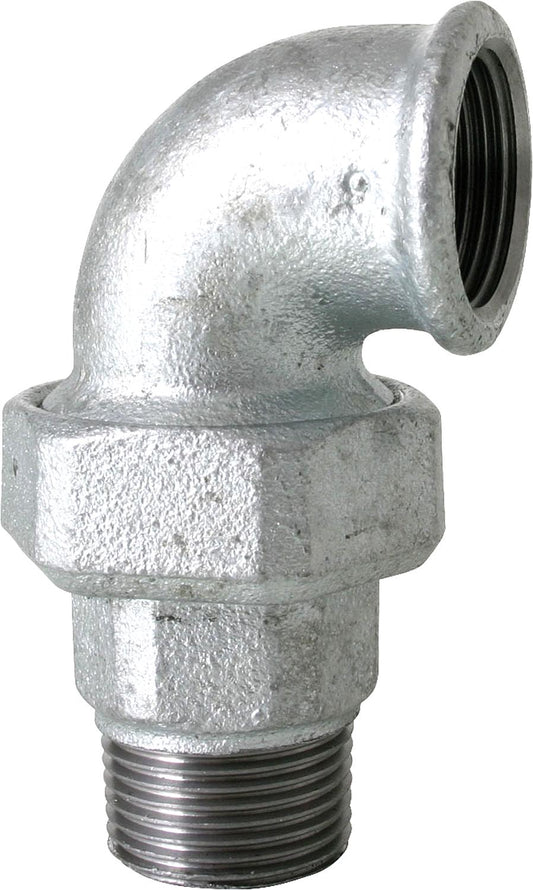 Malleable iron fitting, galvanized, No. 97, angle fitting, flat, I/A Ø 1/2"