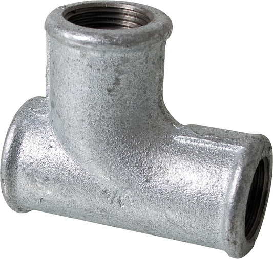 Malleable iron fitting, galvanized, No. 131, elbow tee, Ø 1/2"
